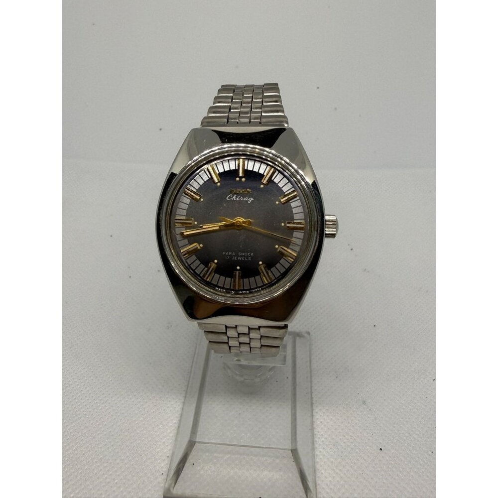 Vintage HMT Automatic Watch Mens  Stainless Steel Bracelet Black Dial Analog